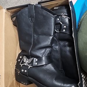 Mens Dingo motorcycle square toe mid calf boot